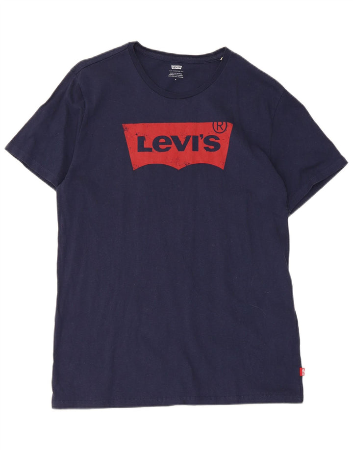 Camiseta gráfica masculina Levi's Top médio algodão azul marinho