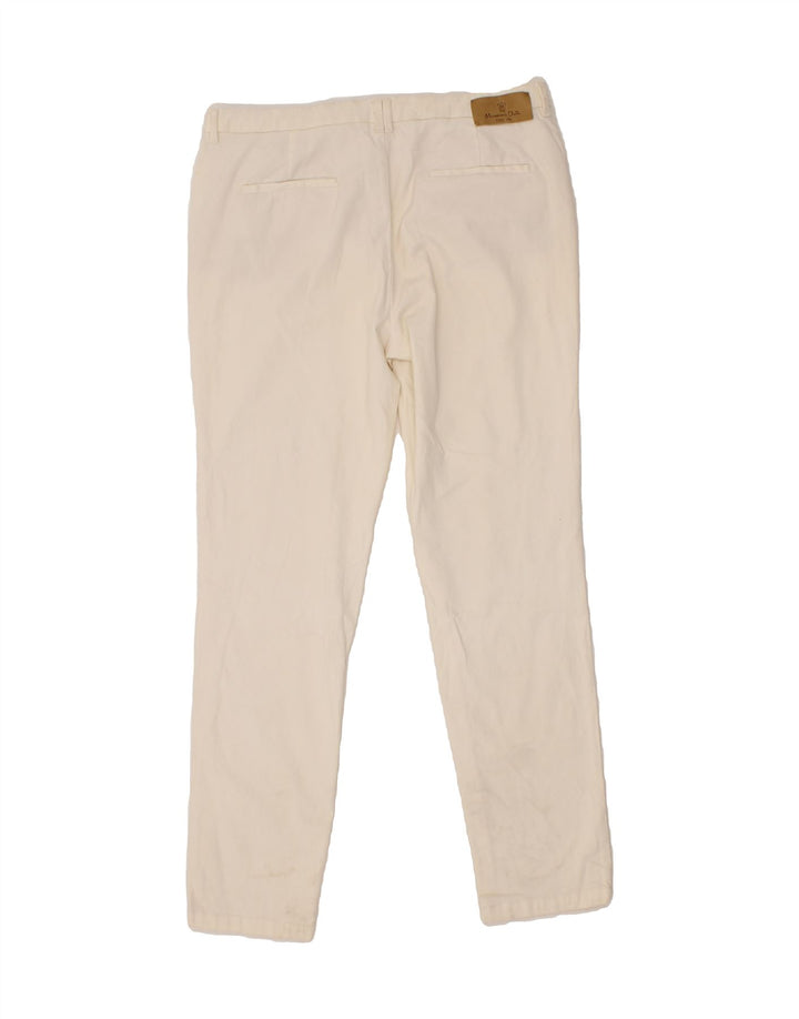 MASSIMO DUTTI Womens Slim Chino Trousers EU 42 Large W32 L31 Off White Vintage Massimo Dutti and Second-Hand Massimo Dutti from Messina Hembry 