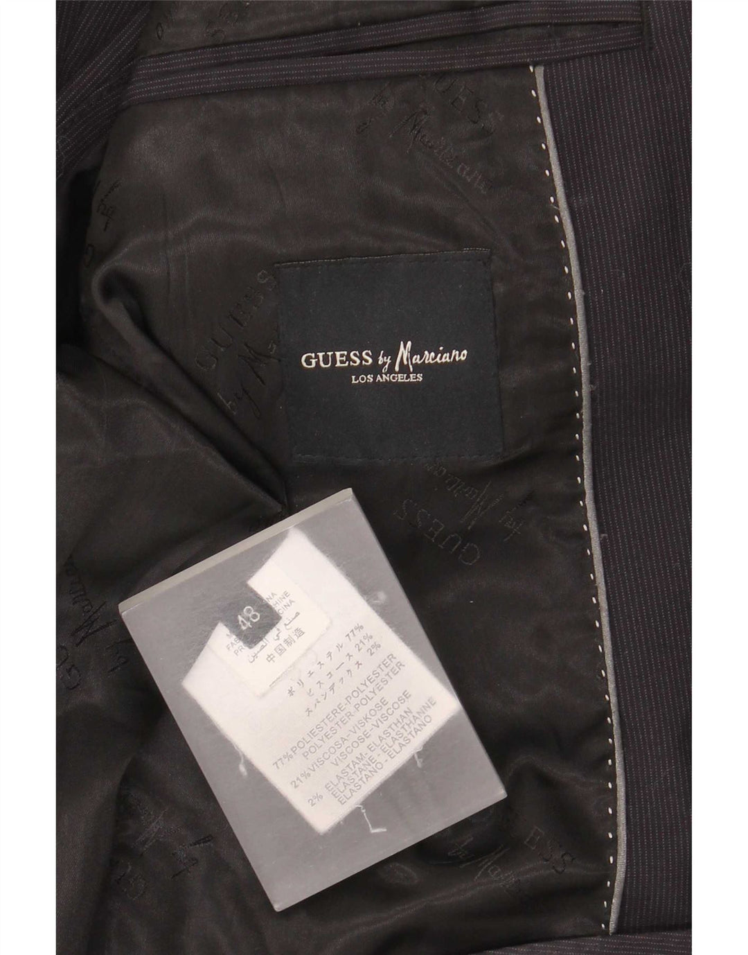 Jaqueta Blazer Masculina Guess By Marciano IT 48 Riscas Azul Marinho Médio