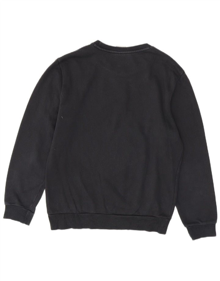 PUMA Mens Graphic Moletom Jumper Pequeno Algodão Preto