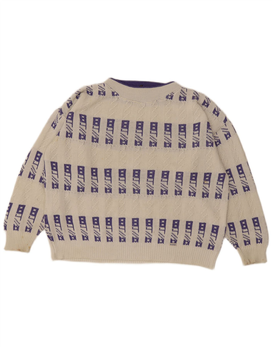 Suéter masculino Eisbar com gola redonda XL branco geométrico