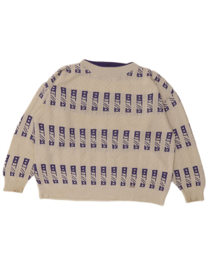 Suéter masculino Eisbar com gola redonda XL branco geométrico