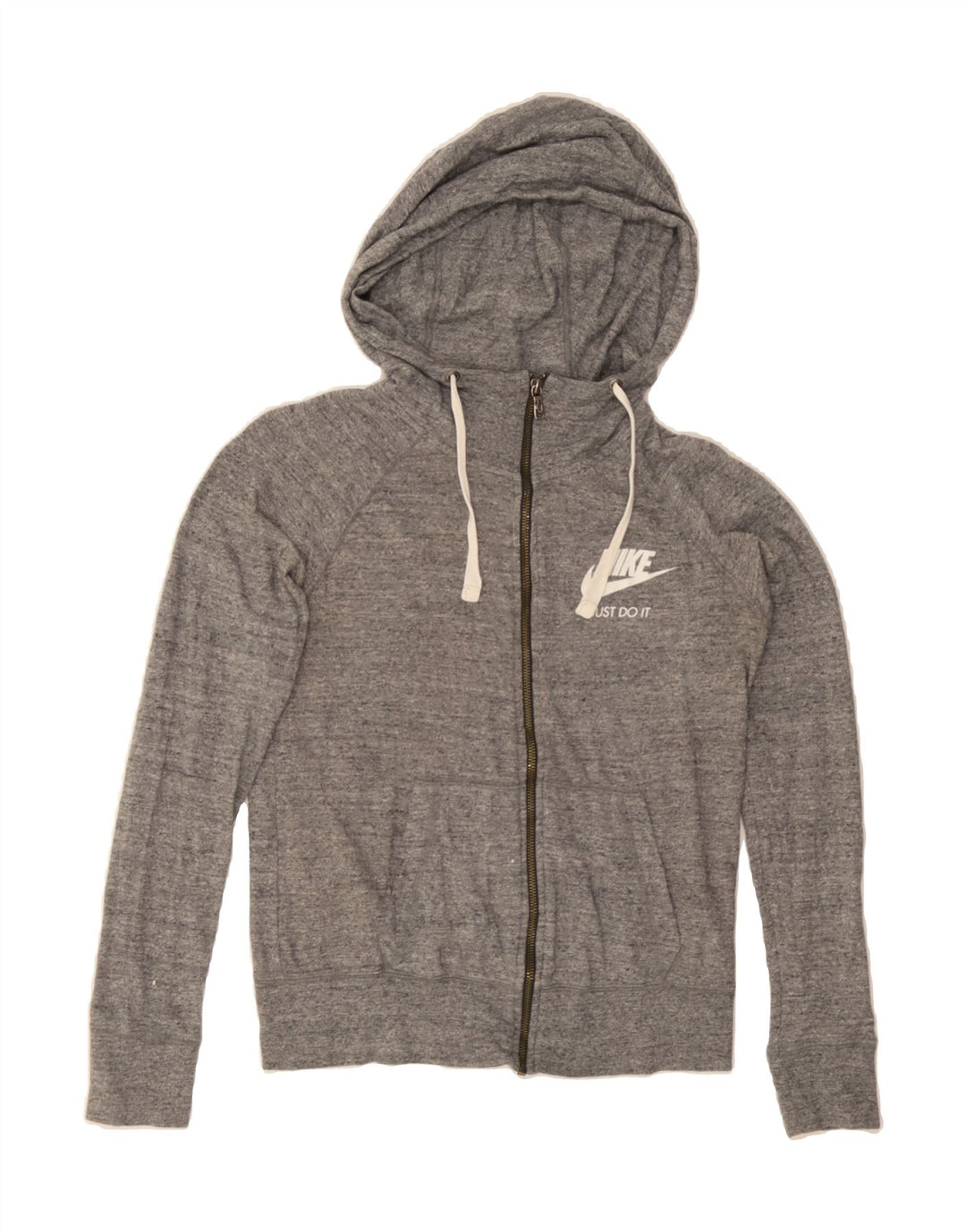 NIKE Womens Zip Hoodie Sweater UK 10 Small Grey Cotton Vintage Nike and Second-Hand Nike from Messina Hembry 