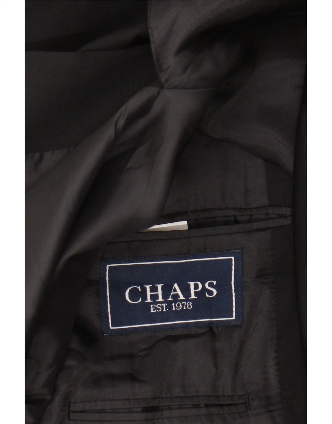 Jaqueta blazer masculina Chaps com 2 botões Reino Unido 38 lã preta média