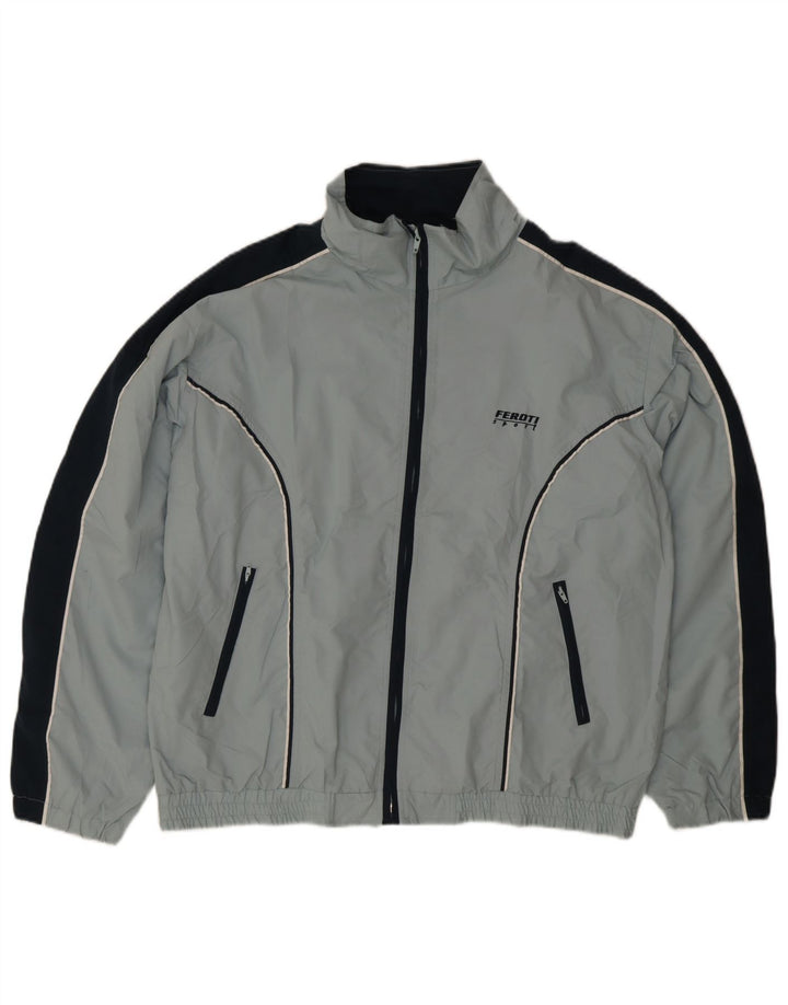 Jaqueta corta-vento masculina Feroti UK 42 XL azul colorblock poliéster