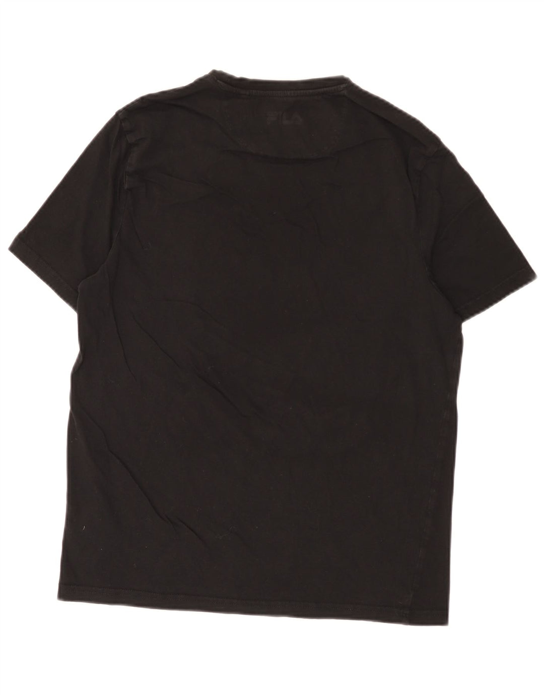 Fila Mens Graphic T-Shirt Top Médio Algodão Preto
