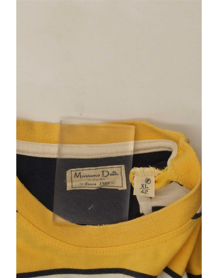 Camiseta masculina Massimo Dutti Top XL listrado amarelo