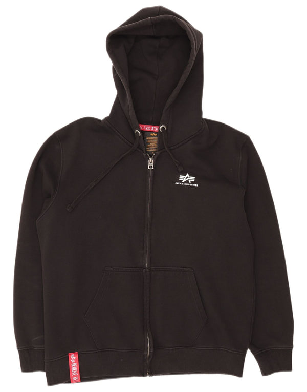 Suéter masculino com capuz e zíper Alpha Industries XL algodão preto