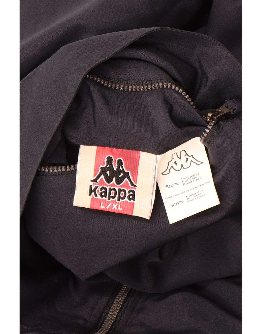 Jaqueta masculina reversível com capuz Kappa UK 40 grande poliéster azul marinho