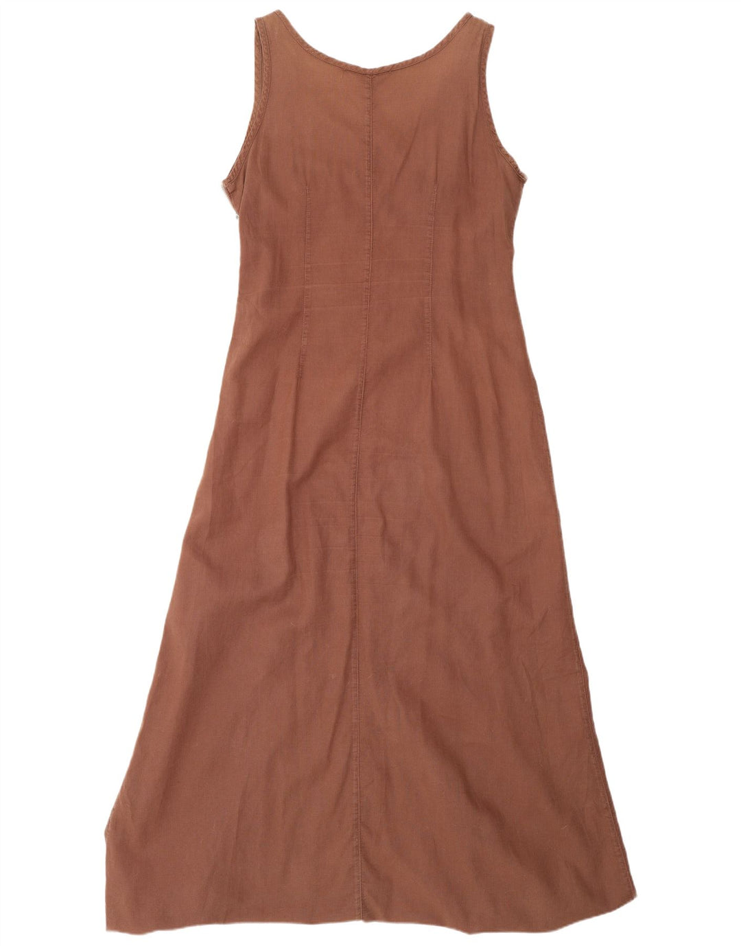 Vestido maxi feminino sem mangas Squaw Reino Unido 14 grande marrom