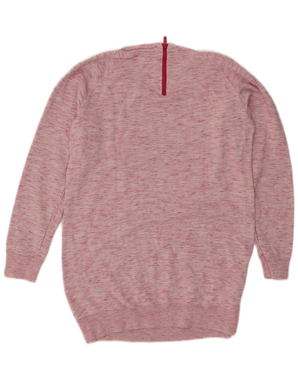 Adidas feminino moletom jumper uk 12 médio rosa algodão manchado