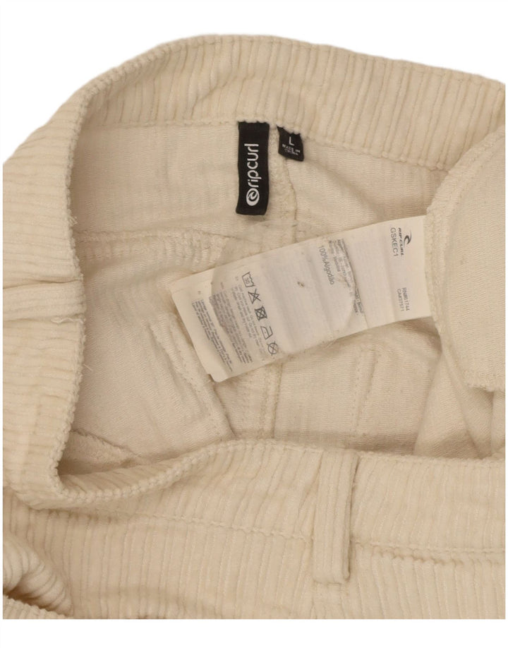 RIP CURL Mini saia feminina de veludo cotelê grande W34 algodão branco