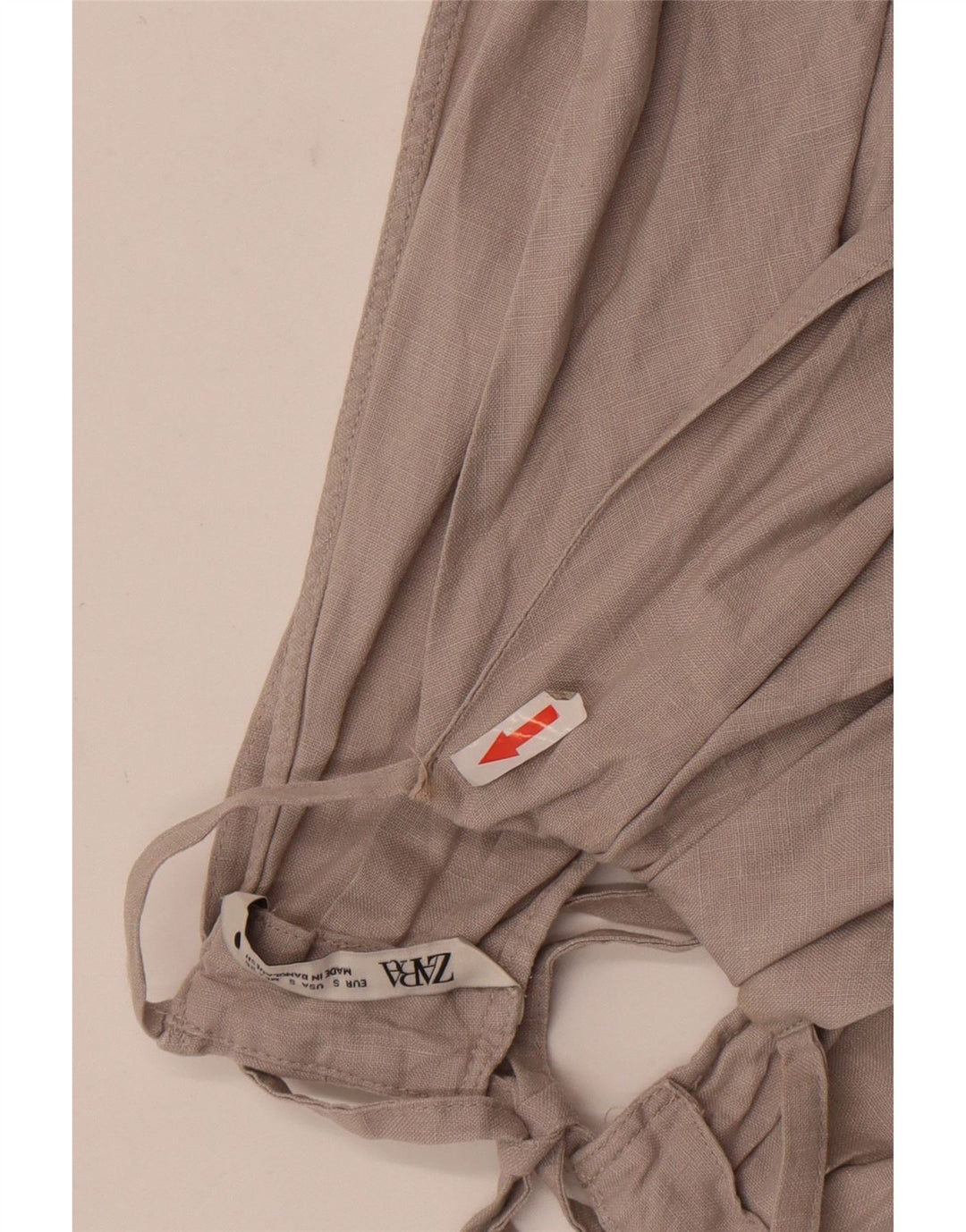 Top feminino Zara Halter UK 8 pequeno linho cinza