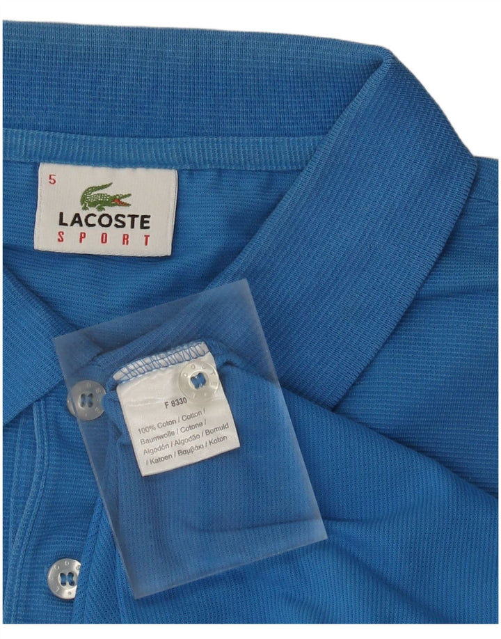 Camisa polo masculina Lacoste tamanho 5 grande algodão azul