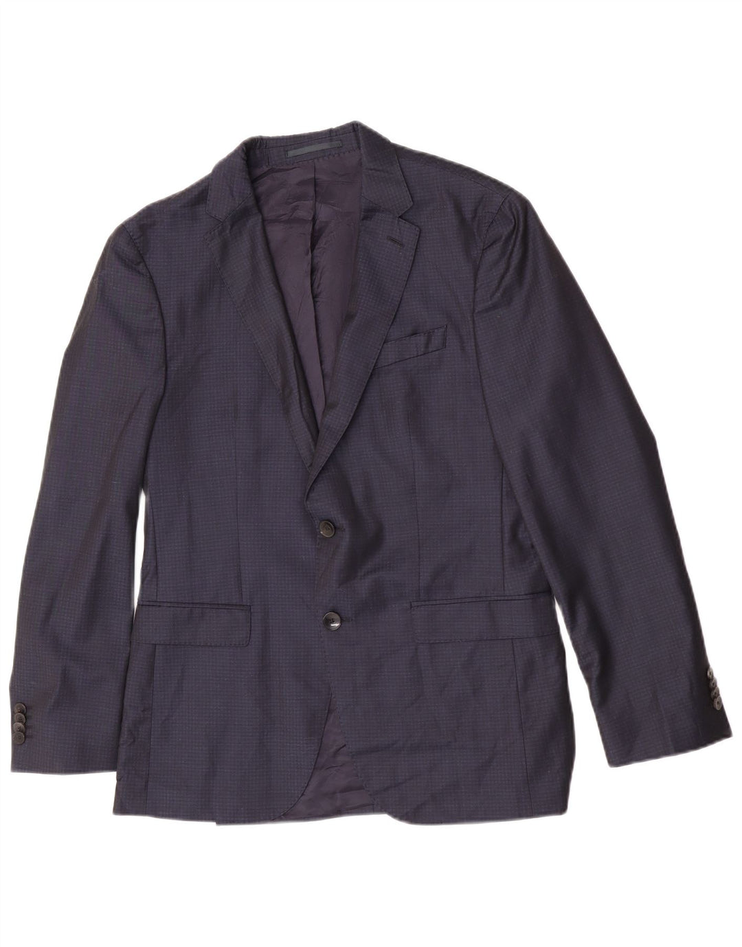 Hugo Boss Mens Jaqueta Blazer de 2 Botões IT 48 Médio Azul Marinho Gingham