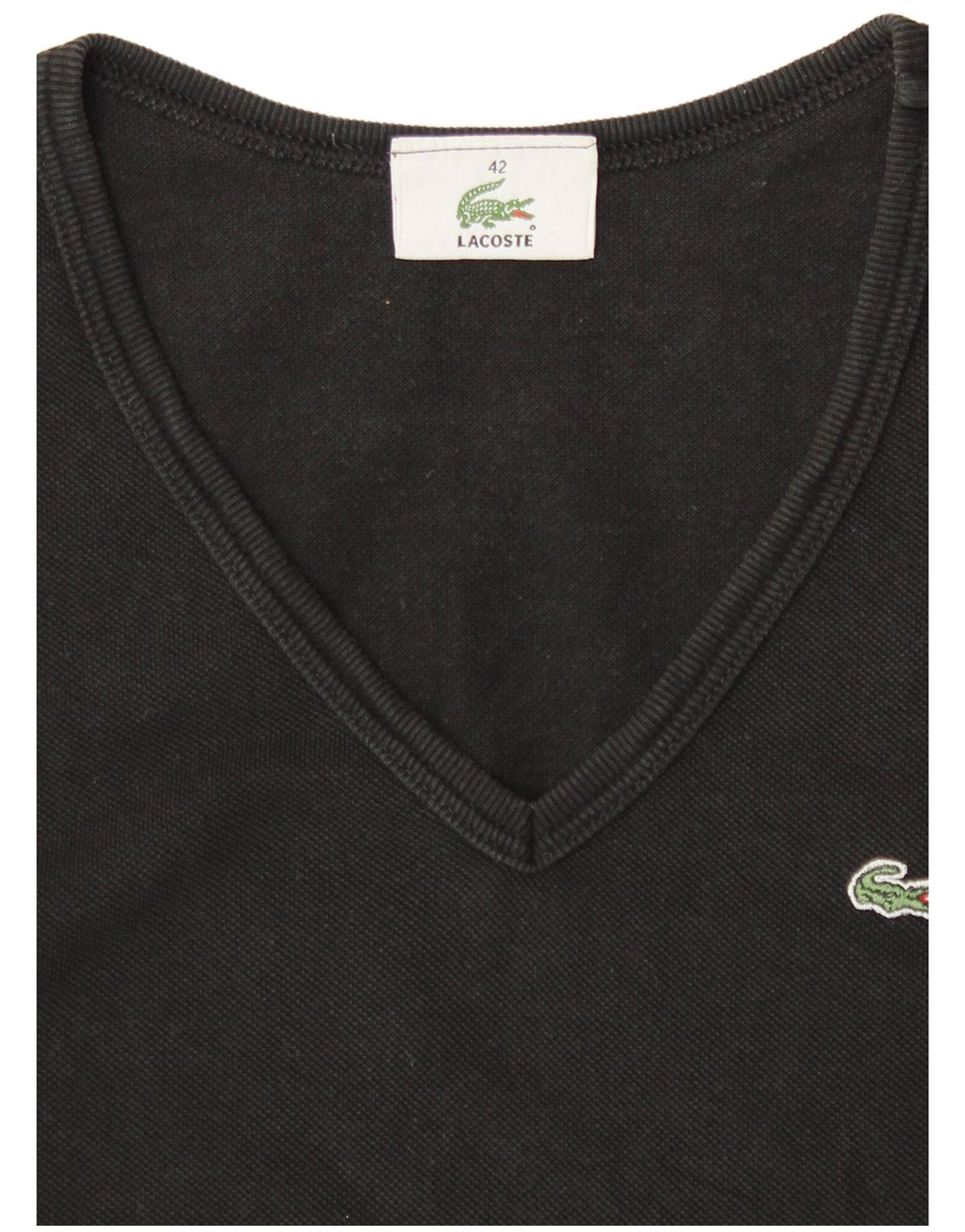 Lacoste Womens Crop Vest Top Tamanho 42 Grande Preto