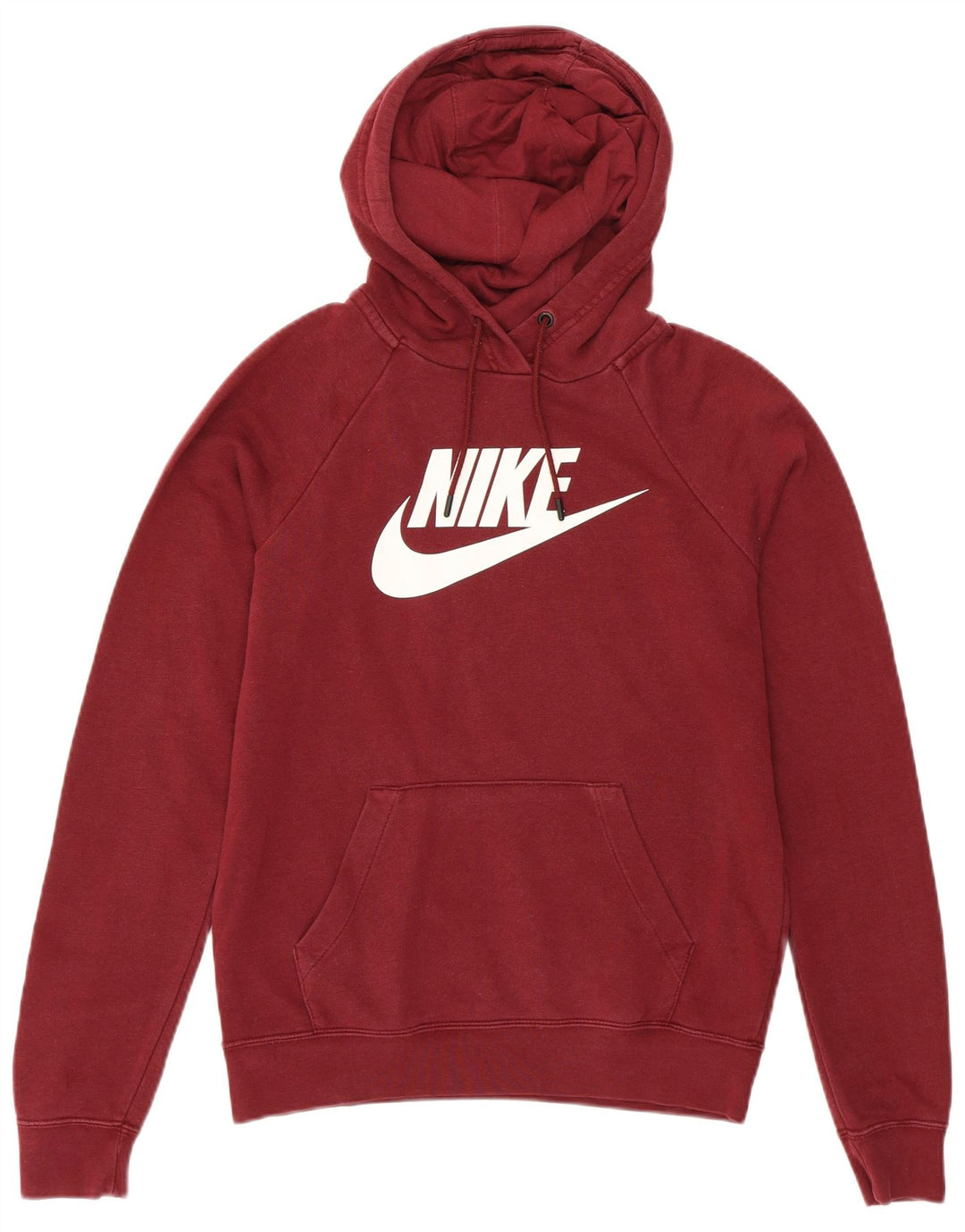 NIKE Mens Graphic Hoodie Jumper XS Borgonha Algodão