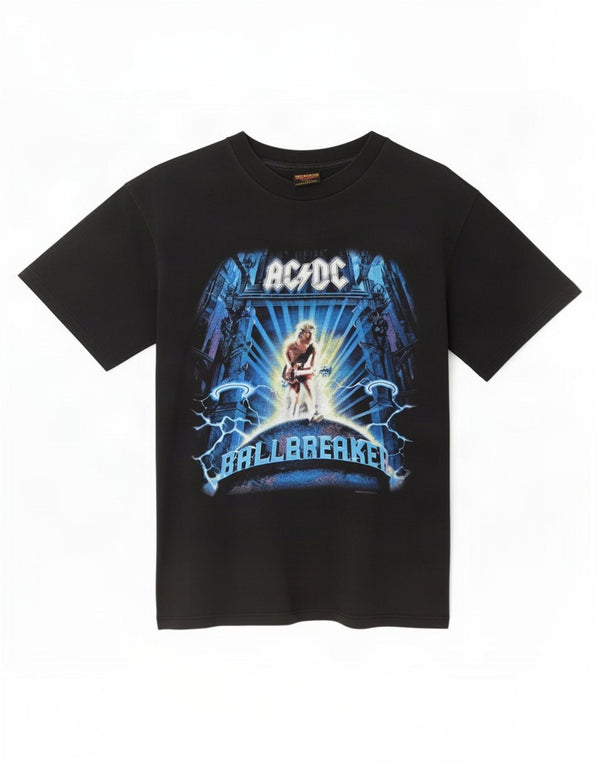 Camiseta masculina vintage AC/DC Balbreaker World Tour 1996 Top grande preta