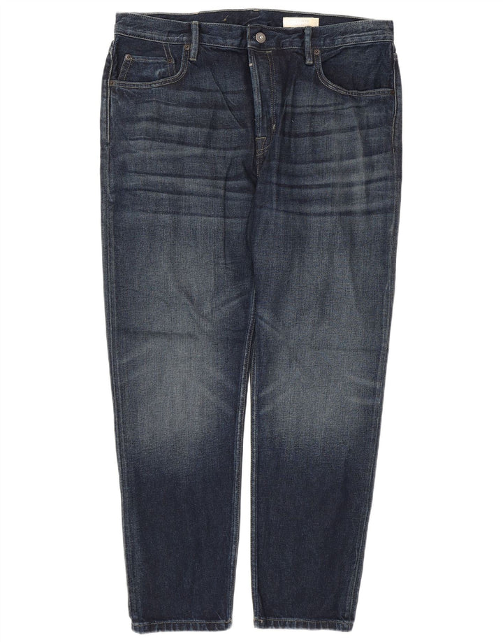 ALL SAINTS Masculino Dean Slim Jeans W36 L28 Azul Marinho Algodão