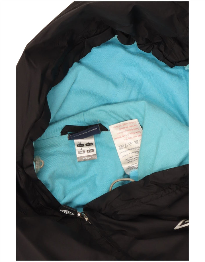 Jaqueta corta-vento feminina Umbro com capuz UK 14 poliéster preto médio