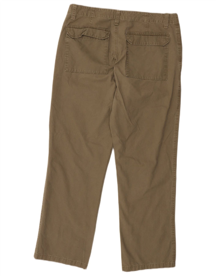 EDDIE BAUER Calça chino masculina reta W32 L30 algodão cáqui