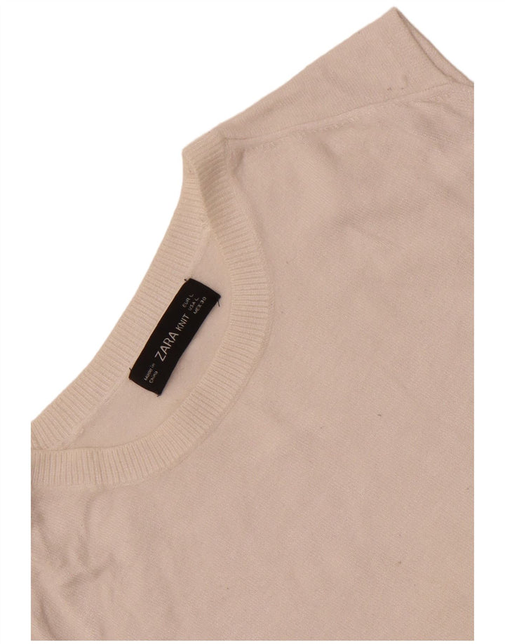 Zara Womens Vest Tank Top UK 14 Grande Branco