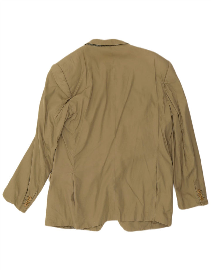 Jaqueta blazer masculina Burberry com 2 botões IT 52 grande algodão cáqui