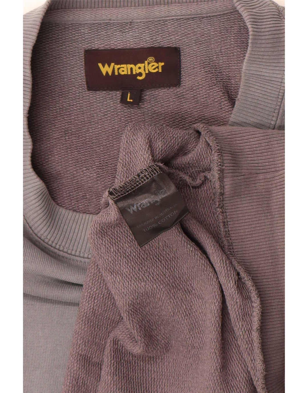 Wrangler moletom masculino gráfico jumper grande algodão cinza