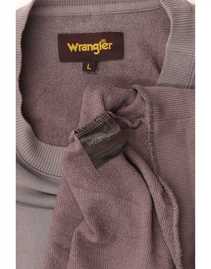 Wrangler moletom masculino gráfico jumper grande algodão cinza