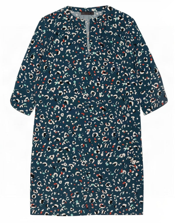 Vestido feminino Marks & Spencer UK 12 com estampa animal azul médio