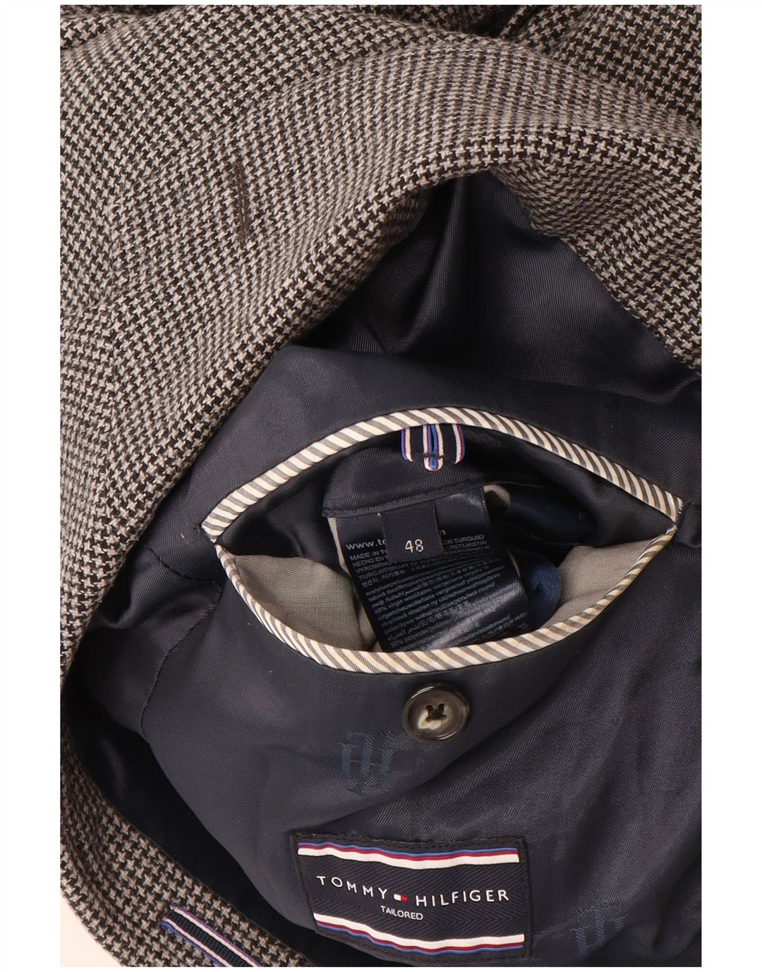 Jaqueta blazer masculina TOMMY HILFIGER IT 48 cinza médio Houndstooth