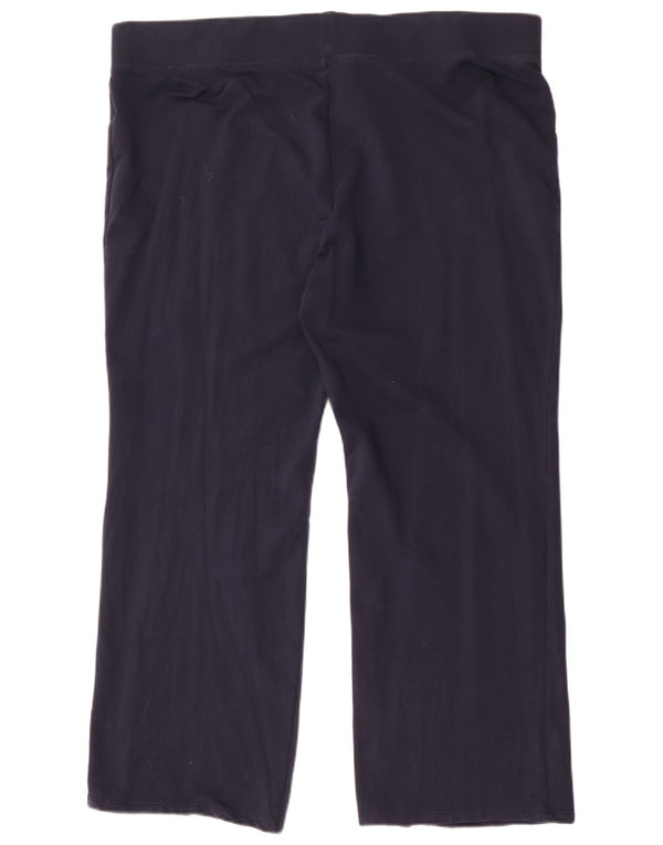 Calça de treino feminina Marks & Spencer Reino Unido 20 2XL algodão azul marinho