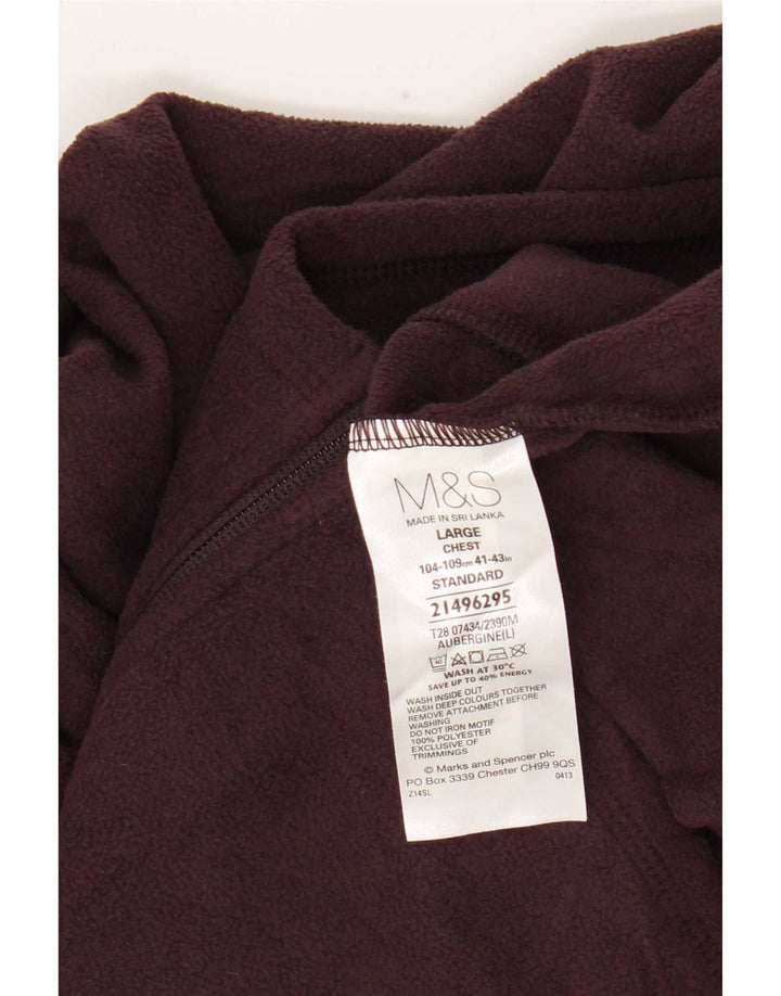 Jaqueta masculina de lã padrão Marks & Spencer Reino Unido 40 grande poliéster cor de vinho