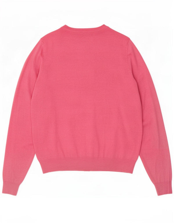 Suéter cardigã feminino Marks & Spencer UK 18 XL viscose rosa