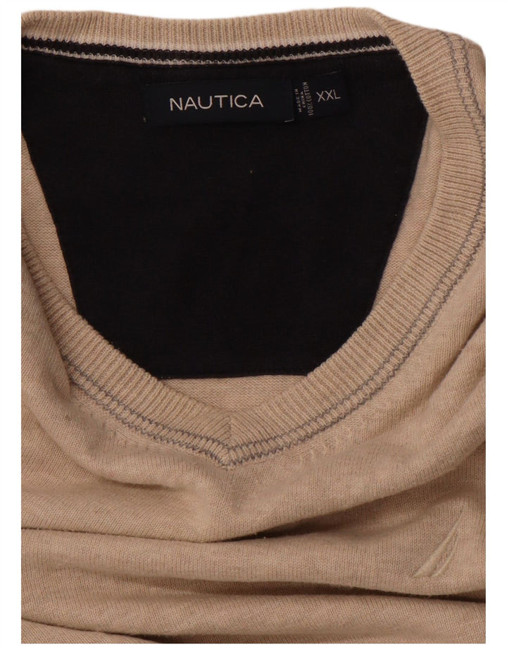 NAUTICA Mens Colete Regata 2XL Algodão Bege