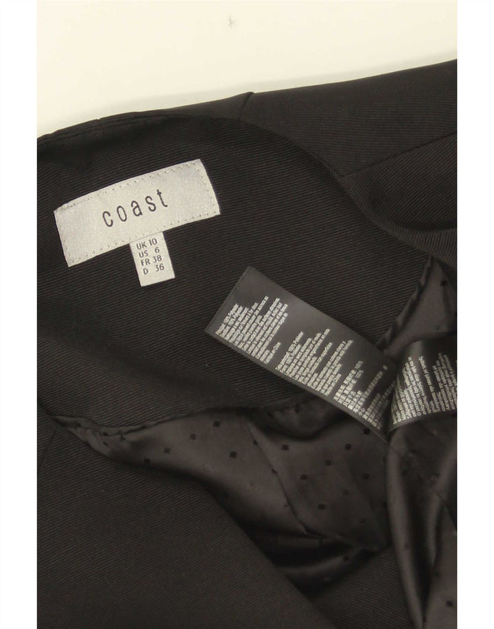Jaqueta blazer feminina com manga 3/4 da Coast Reino Unido 10 poliéster preto pequeno