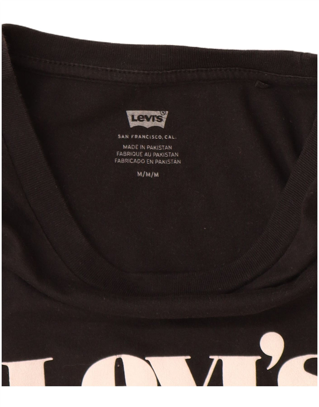 Camiseta feminina gráfica Levi's Top UK 14 médio algodão preto