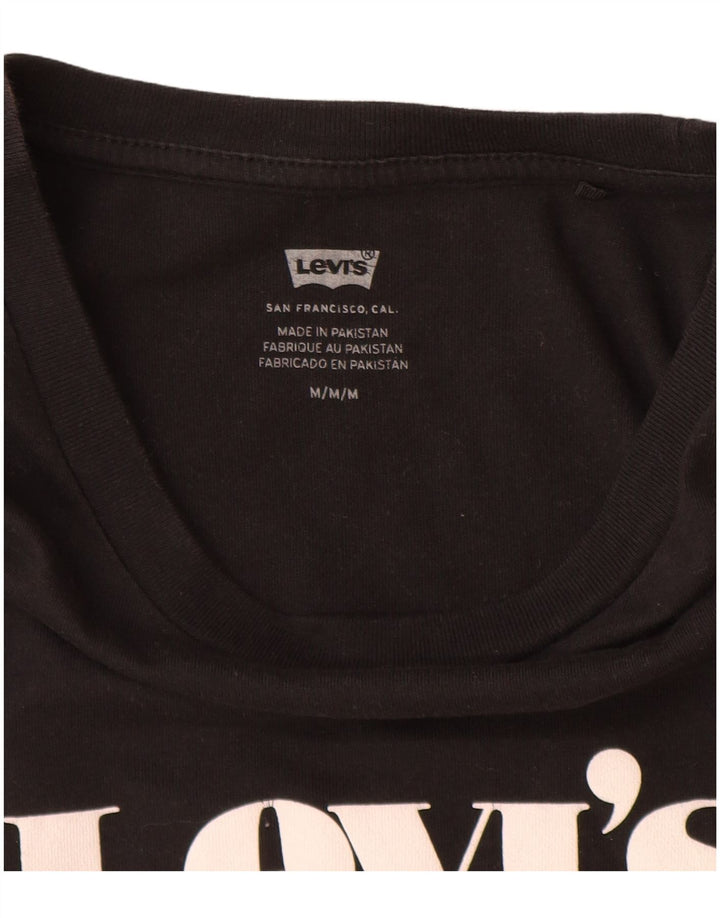 Camiseta feminina gráfica Levi's Top UK 14 médio algodão preto