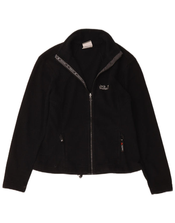 Jaqueta de lã feminina Jack Wolfskin Reino Unido 10 poliéster preto pequeno