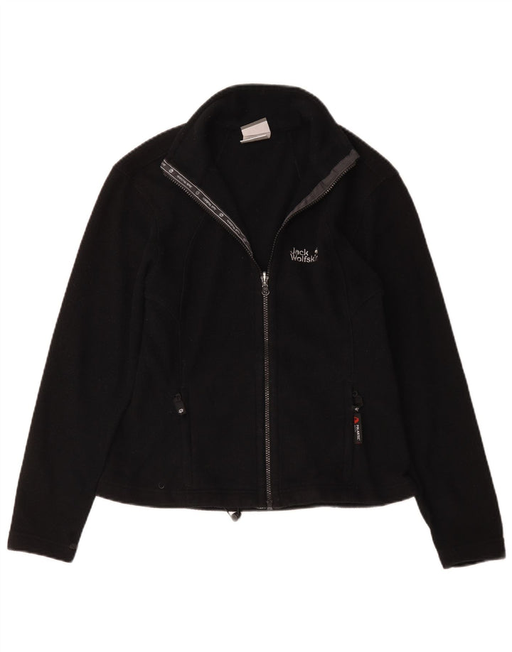 Jaqueta de lã feminina Jack Wolfskin Reino Unido 10 poliéster preto pequeno