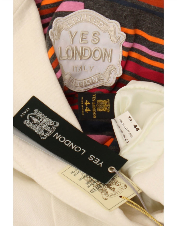 Jaqueta Blazer Feminina Yes London com 2 Botões IT 44 Algodão Branco Médio