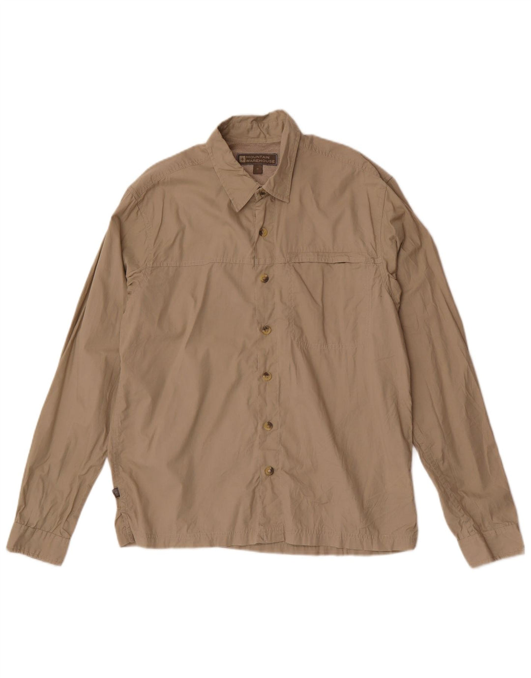 Camisa masculina de ajuste regular Mountain Warehouse de algodão cáqui médio