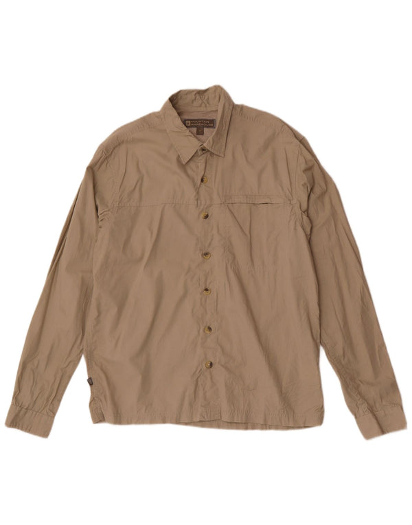 Camisa masculina de ajuste regular Mountain Warehouse de algodão cáqui médio
