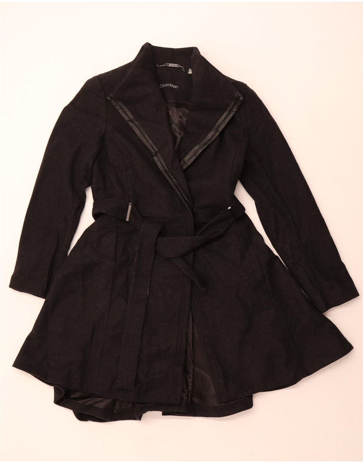 Sobretudo feminino Calvin Klein US 6 médio lã preta