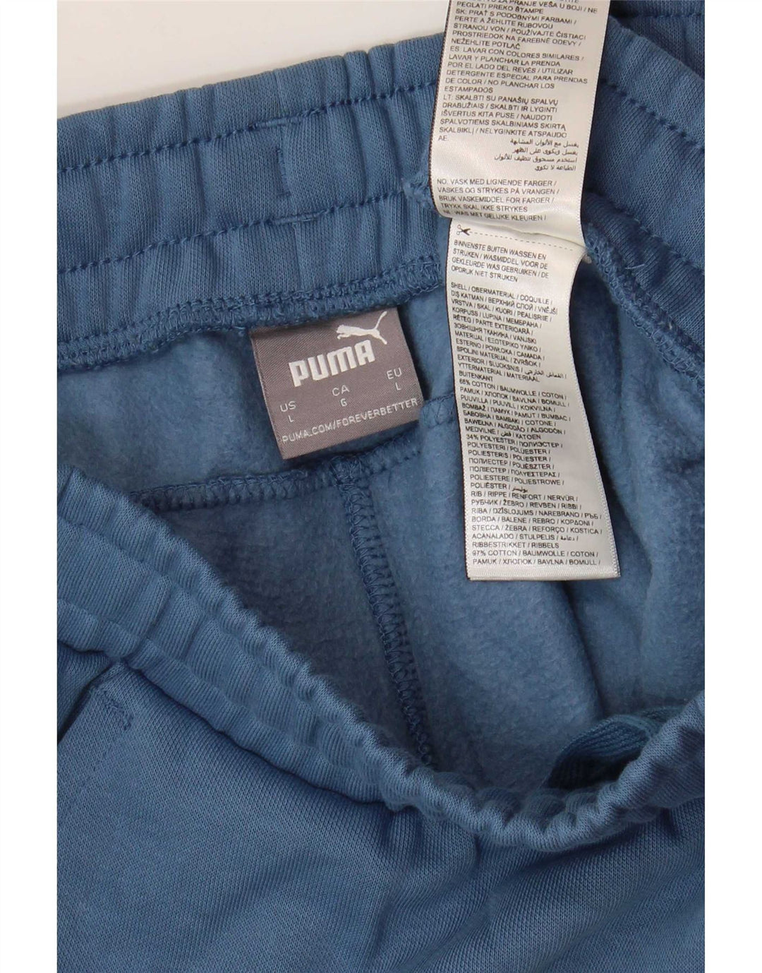 Calça de treino masculina Puma Joggers grande algodão azul