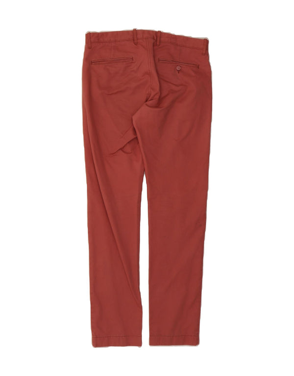 J. CREW Masculino quebrado em calças Chino Slim W32 L32 Algodão Vermelho
