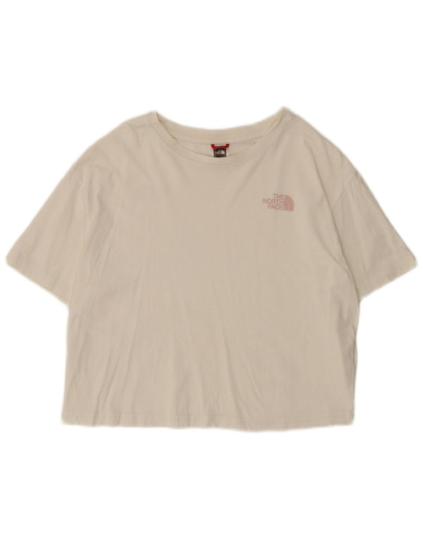 Camiseta feminina The North Face Crop Top UK 16 grande algodão branco