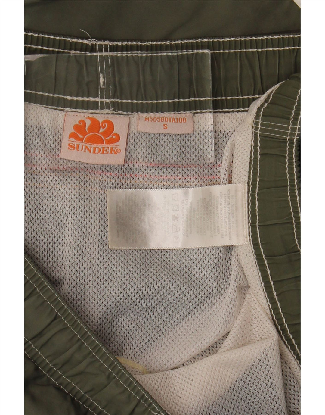Shorts de natação masculino Sundek pequeno cáqui colorblock nylon