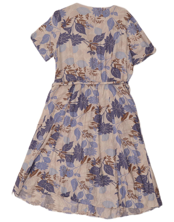 Vestido camisa feminino de manga curta Marks & Spencer UK 16 grande azul floral