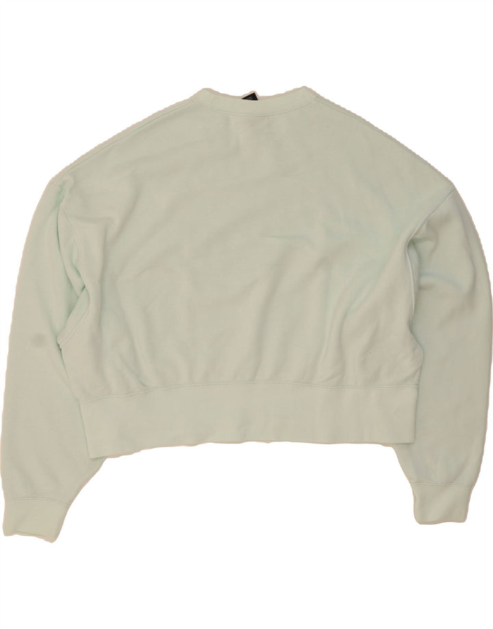 NIKE Womens Oversized Crop Sweatshirt Jumper UK 10 Small Turquoise Cotton Vintage Nike and Second-Hand Nike from Messina Hembry 